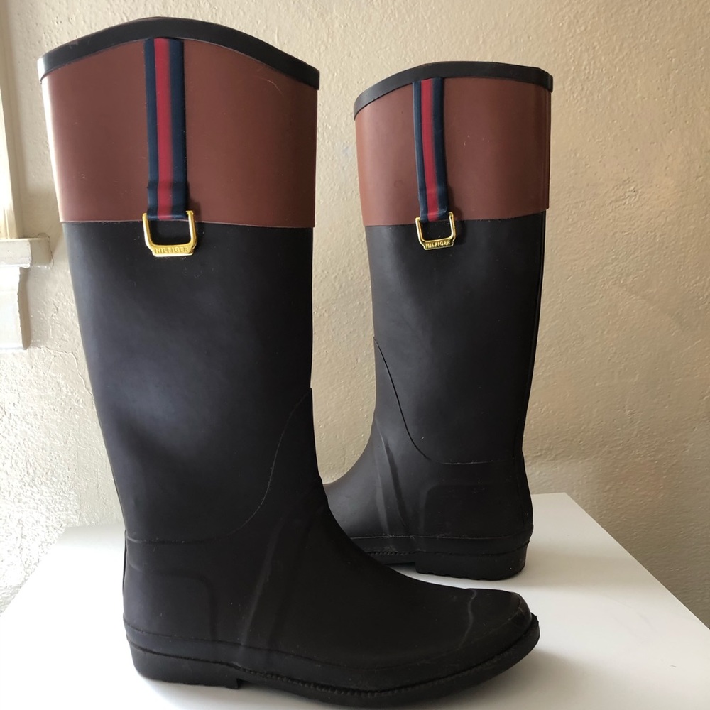 Tommy Hilfiger Tall Rain Boots- Sz 9